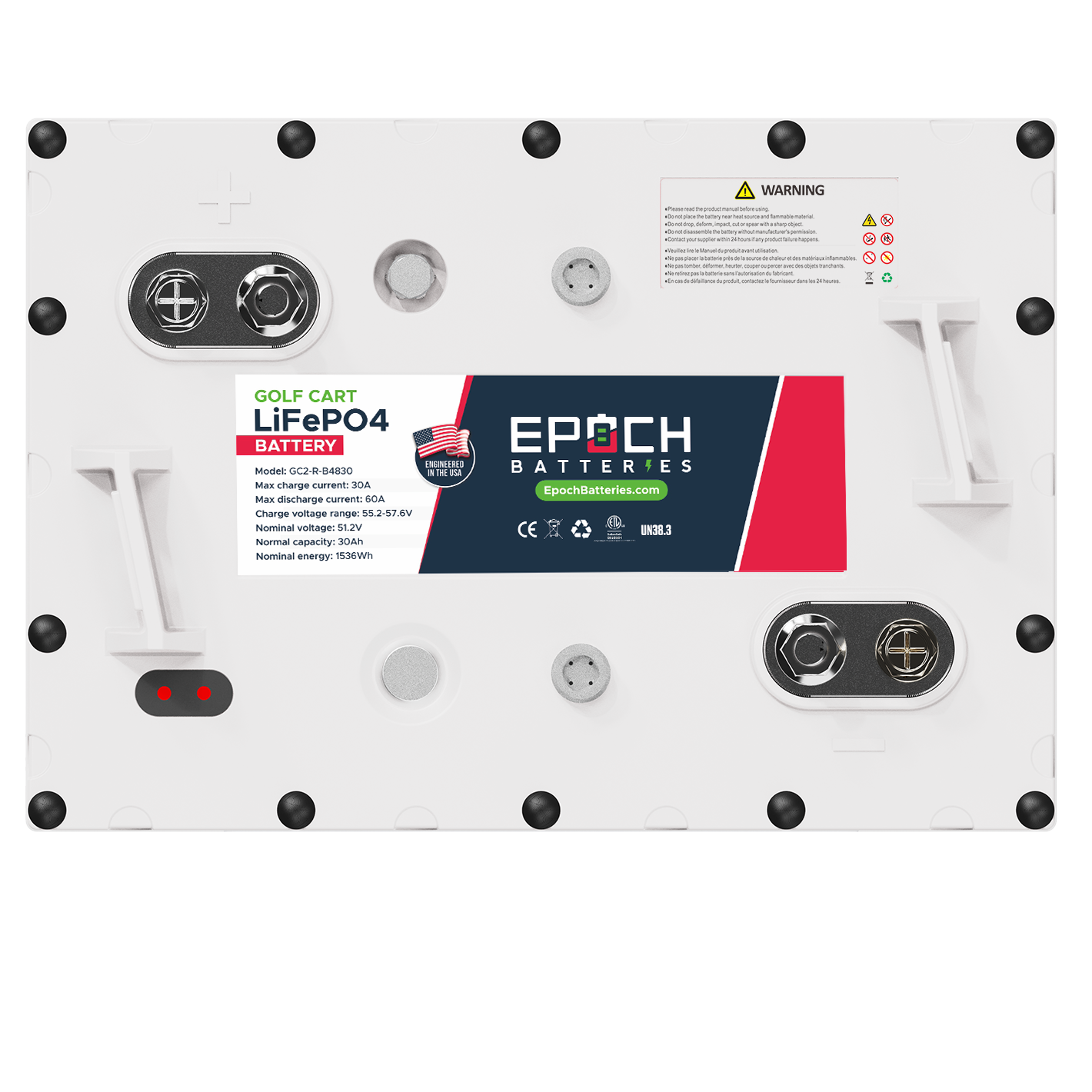 Epoch Lithium 48V Package Golf Cart LiFePO Battery Set
