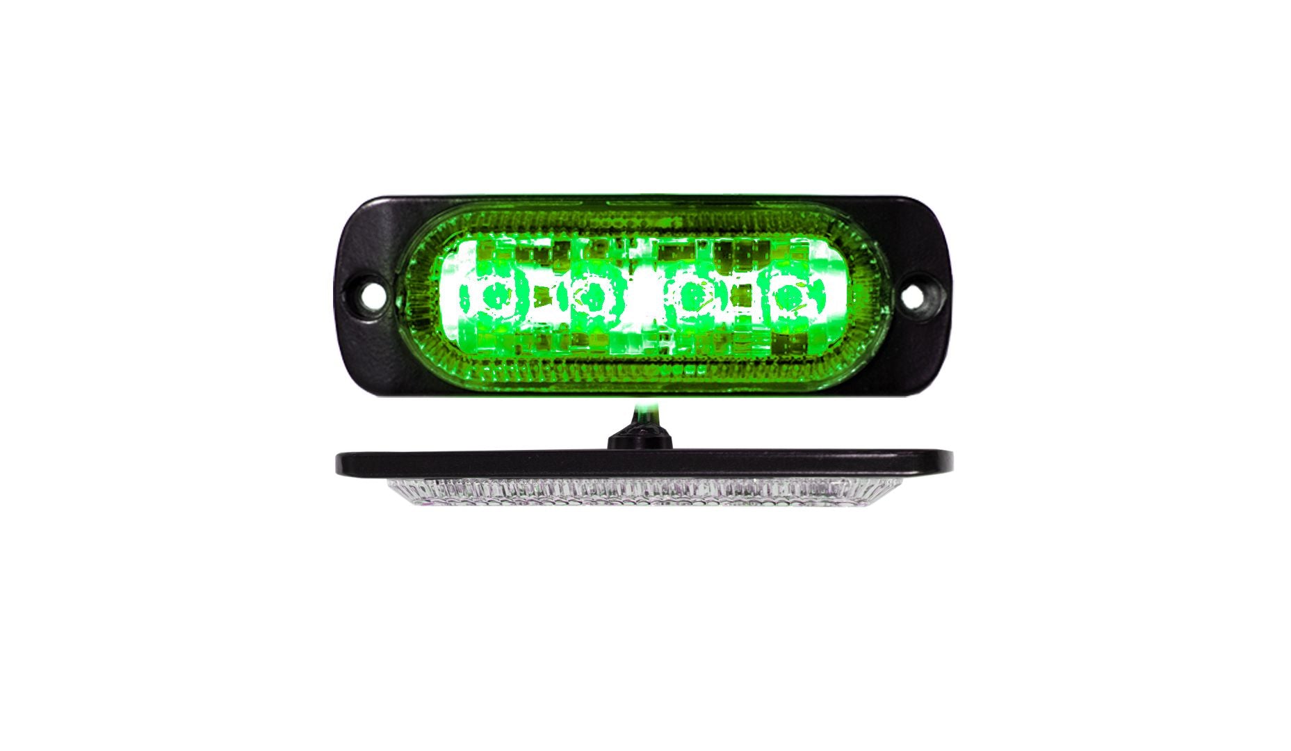 4-LED Ultra Slim Flush Mount 19-Flash Pattern Marker Strobe Light (GREEN) RS70014G