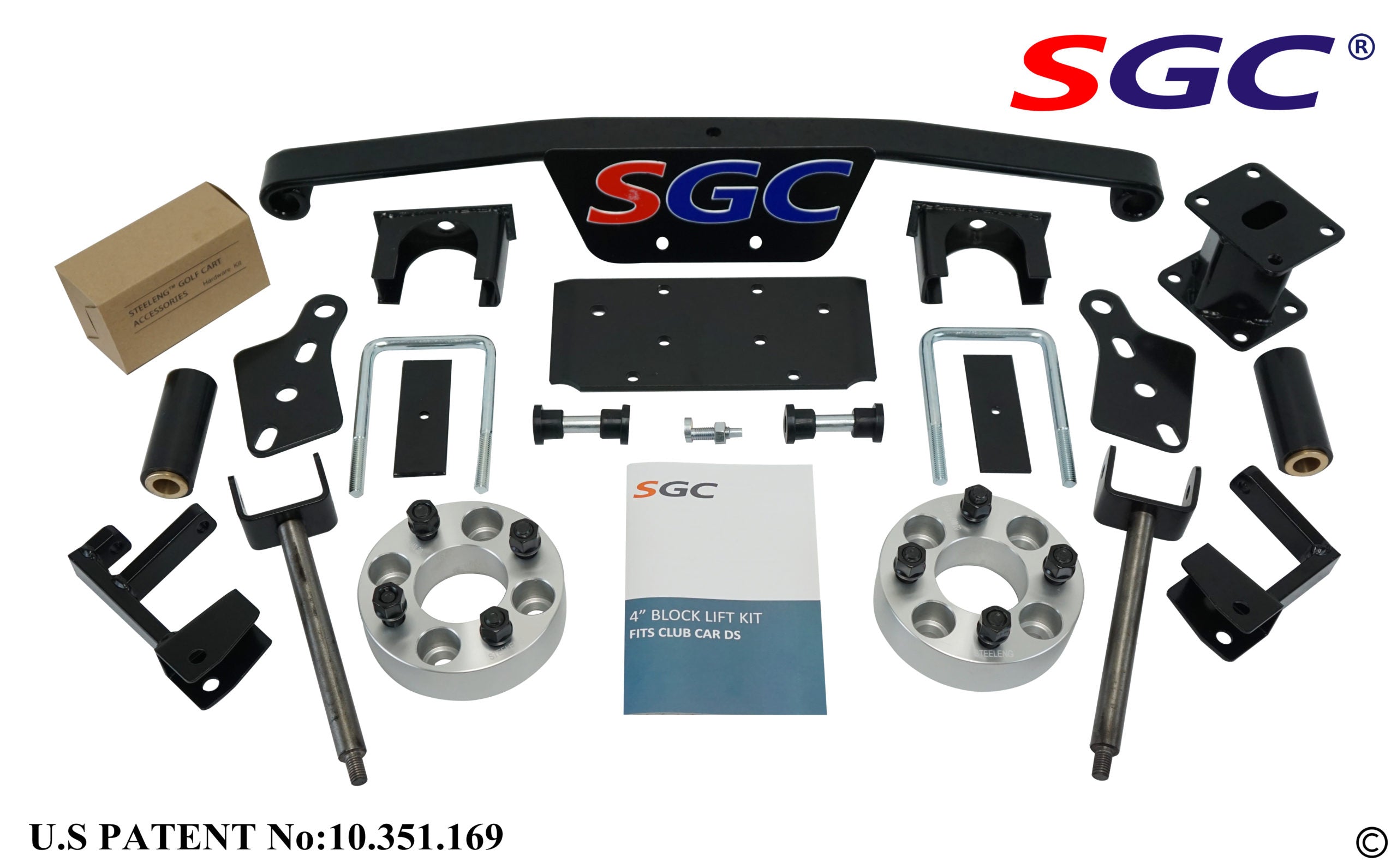 SGC 4'' SPINDLE EXTENSION LIFT KIT FOR CLUB CAR DS (1982-2010) GOLF CART LKDS03
