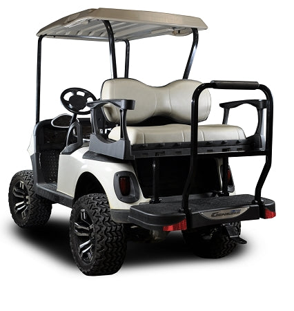 EZGO RXV Madjax Genesis 300 With Deluxe Oyster Aluminum Rear Flip Seat 01-044-205D