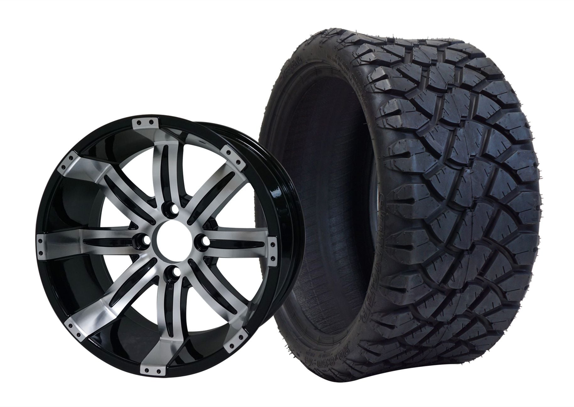SGC 14" x 7" Tempest Machined/Black Wheel - Aluminum Alloy STEELENG 20"x8.5"-14" STINGER AT Tire DOT approved WH1406-TR1402