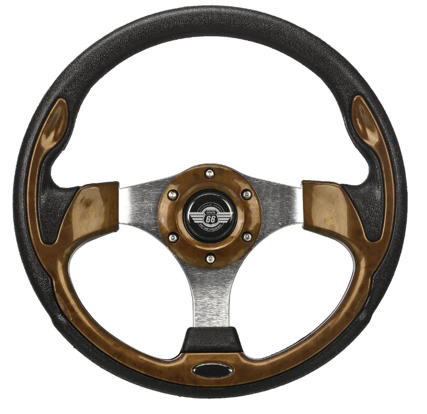 Route 66 12.5" Woodgrain Steering Wheel