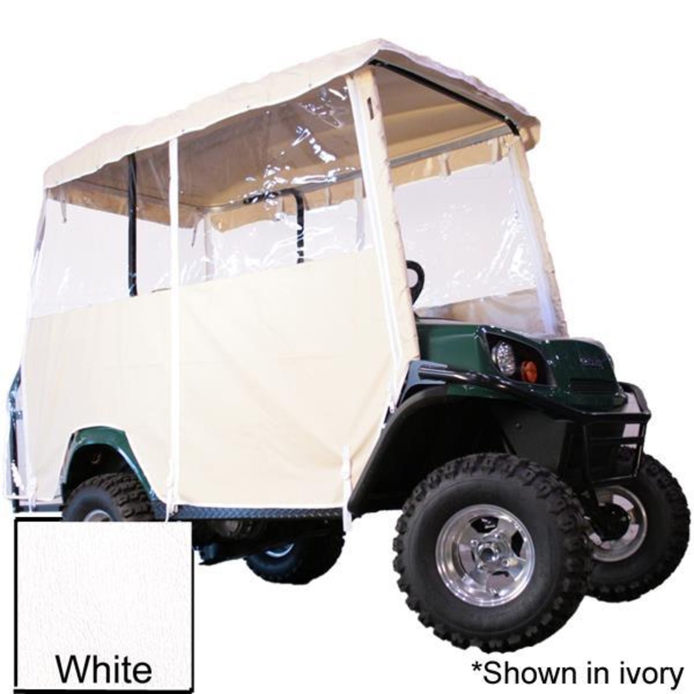 White 4-Passenger Over-The-Top Vinyl Enclosure For Club Car Villager w/80" Stretch/Eagle Top