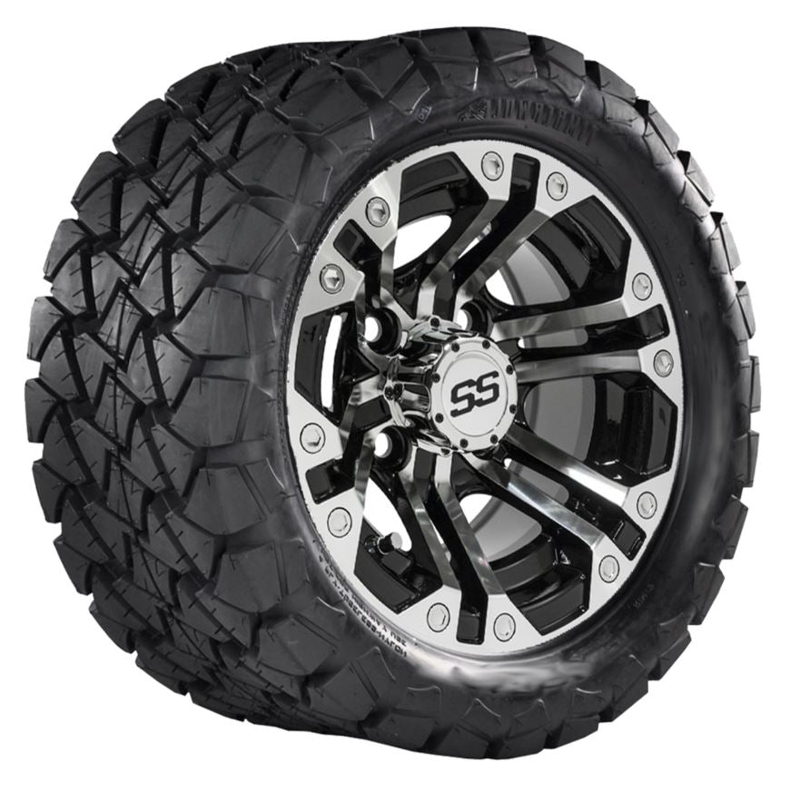 10" GTW Specter Black and Machined Wheels with 22" Timberwolf Mud Tires - Set of 4 A19-312