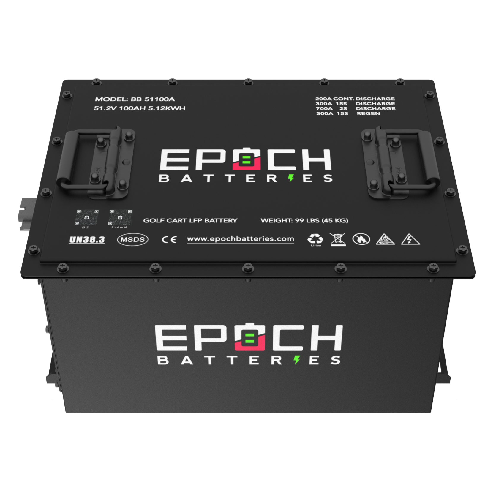 Epoch 48v 100Ah Lithium Golf Cart Battery Complete Kit
