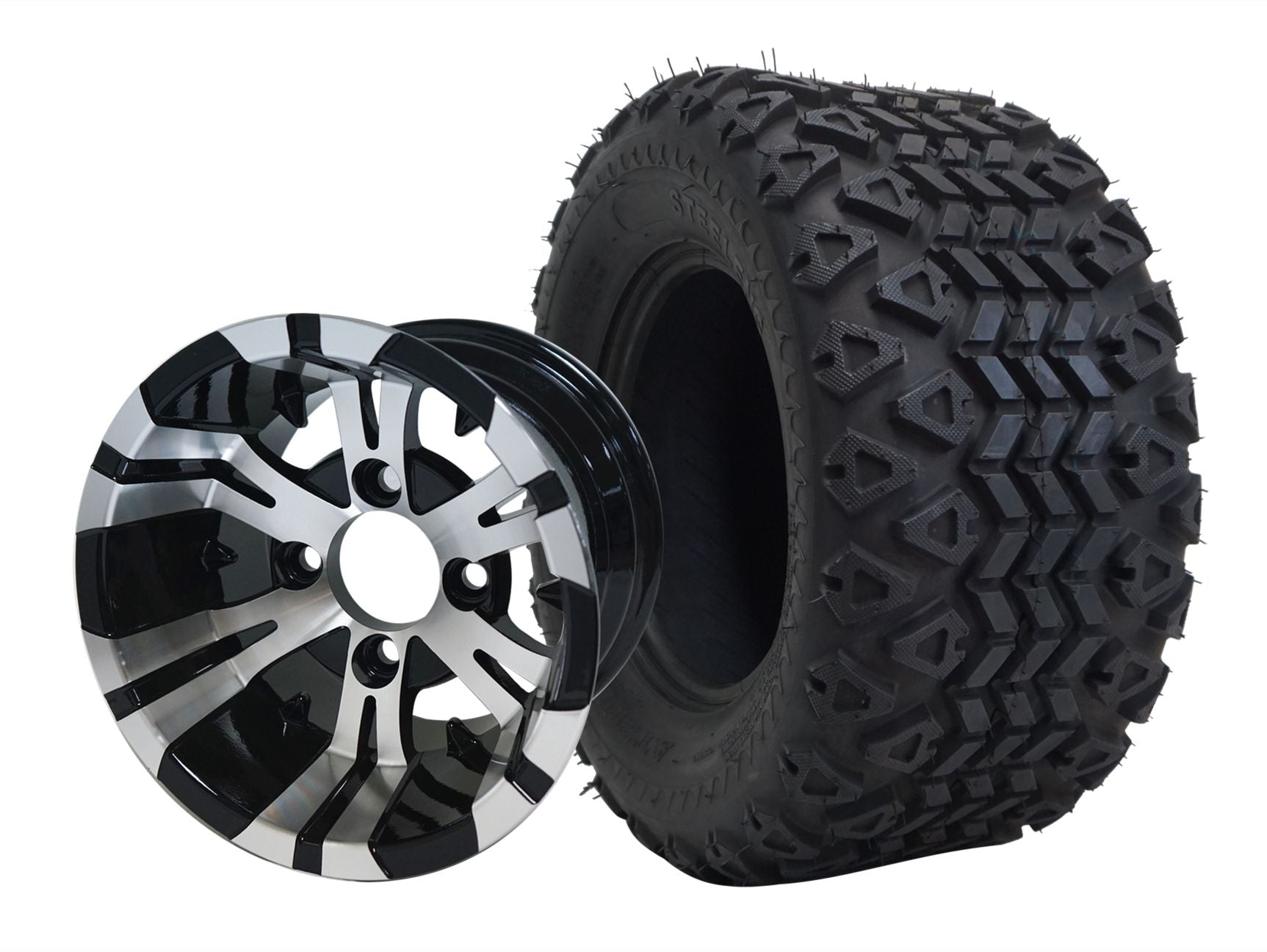 10" Vampire Machined Black Wheel With 20x10-10 All Terrain DOT Tire WH1022-TR1007