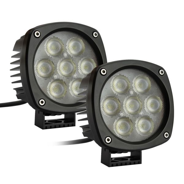 Professional Grade 4.3" Round Cree LED Spot Light Pair With Dual Output Harness