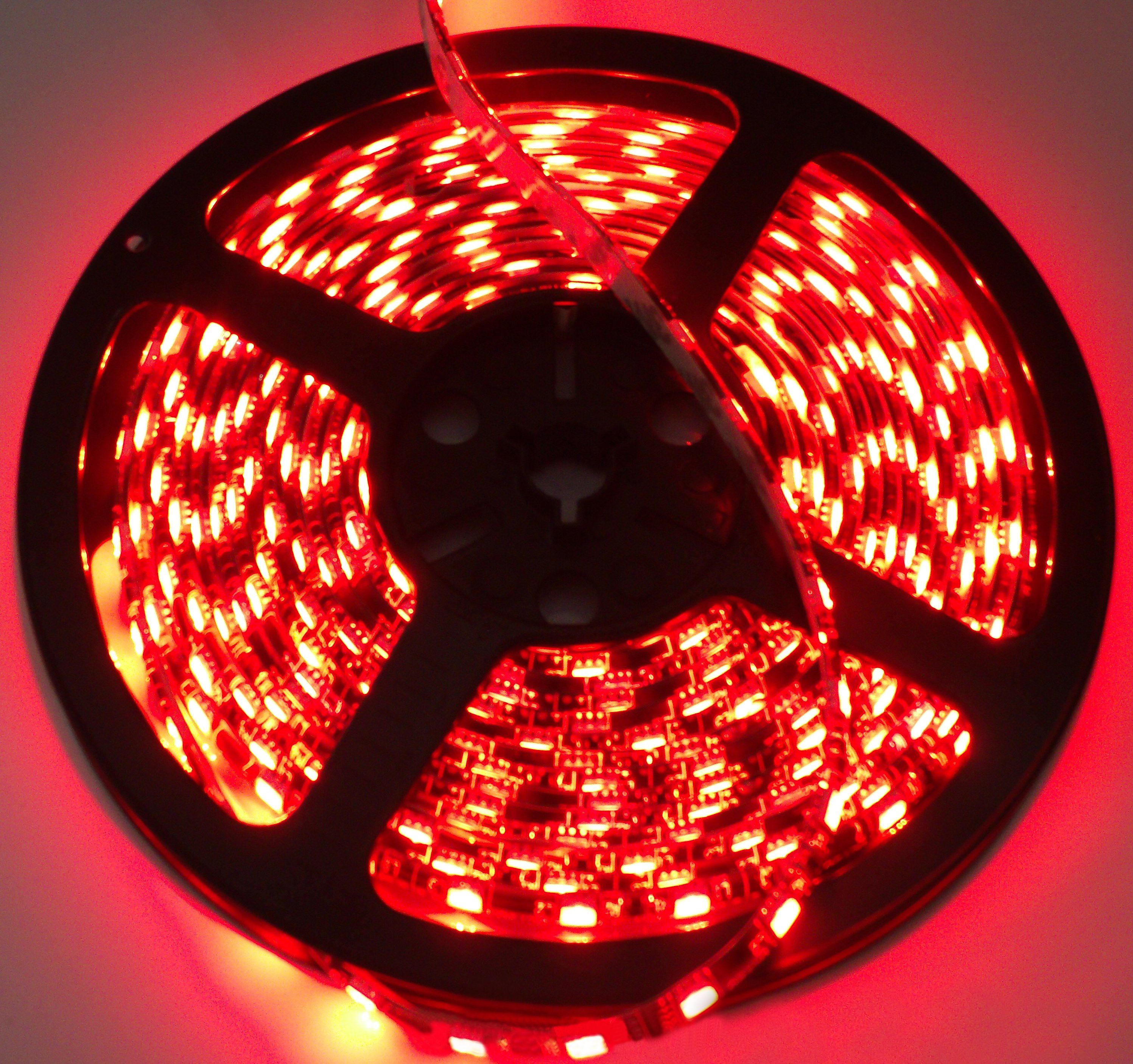 16ft (5M) 5050 LED Strip (Red) - Tape Strip Reel Custom Lighting System RS-5050-5MR