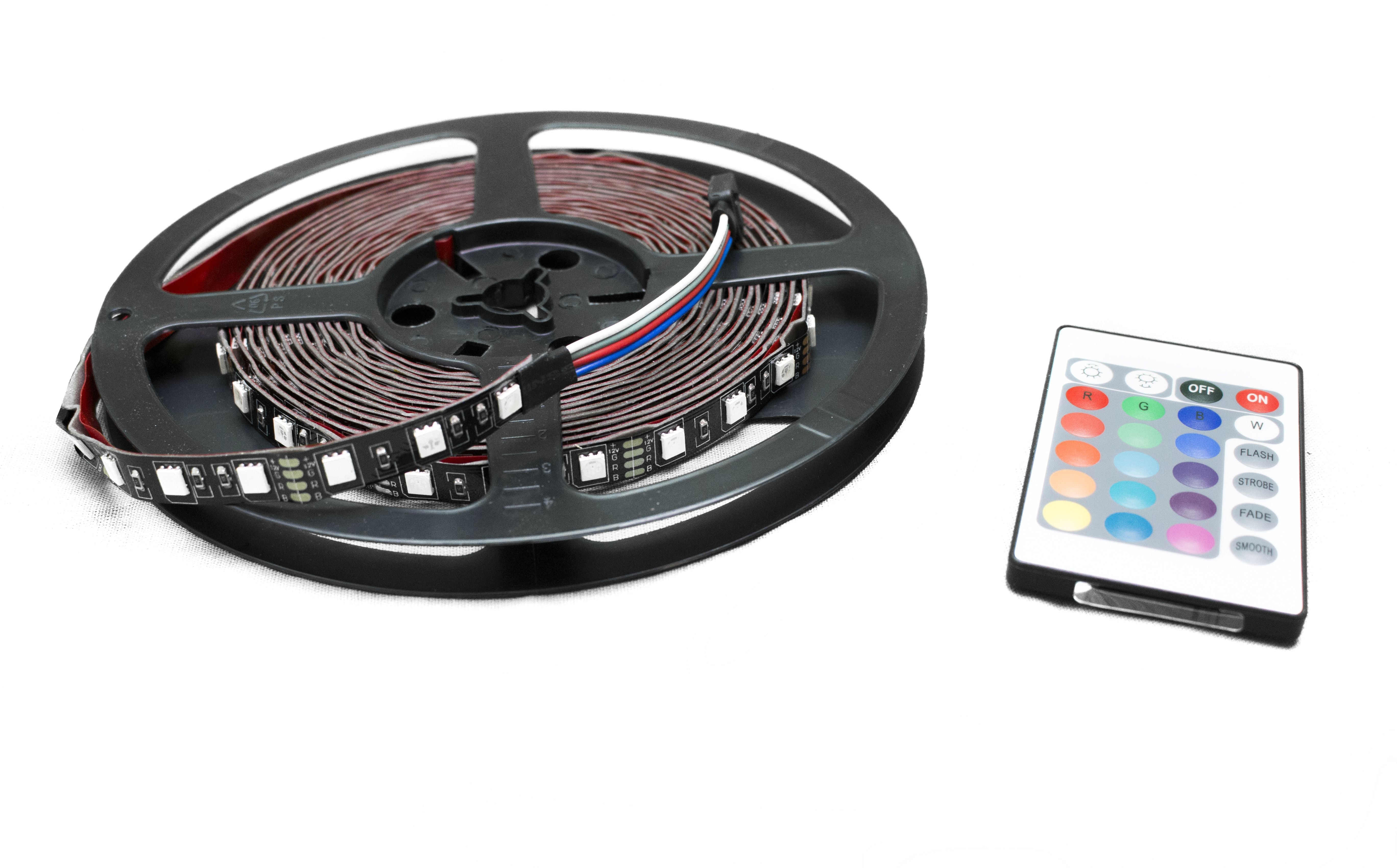 16.4 feet (5M) 5050 Non-waterproof LED Tape strip lighting reel with no epoxy in RGB Multi-Color RS5M5050RGBISB