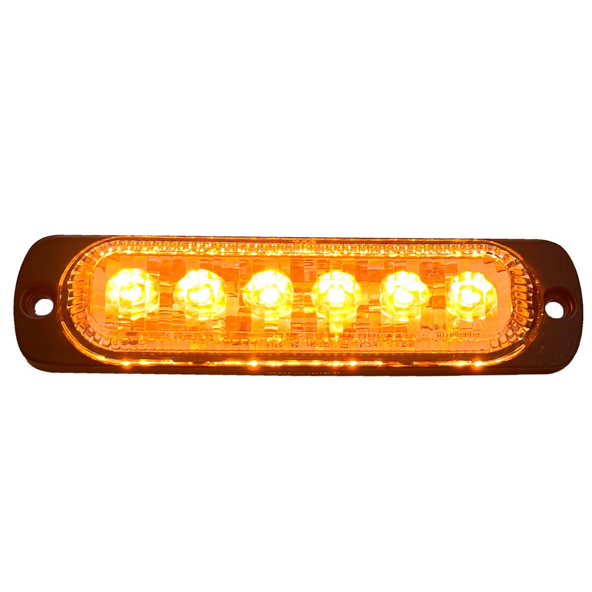 6-LED Ultra Slim Flush Mount 19-Flash Pattern Marker Strobe Light (Amber) RS70016A