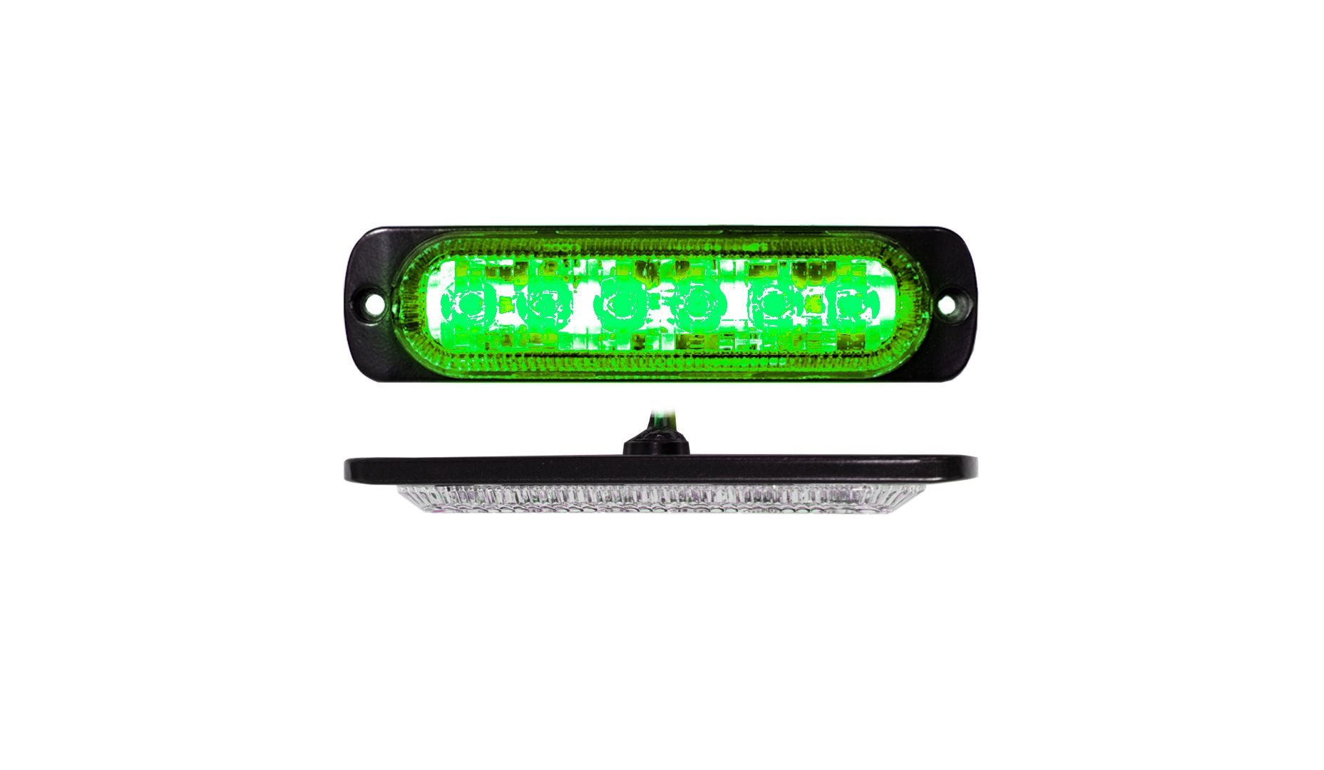 6-LED Ultra Slim Flush Mount 19-Flash Pattern Marker Strobe Light (GREEN) RS70016G