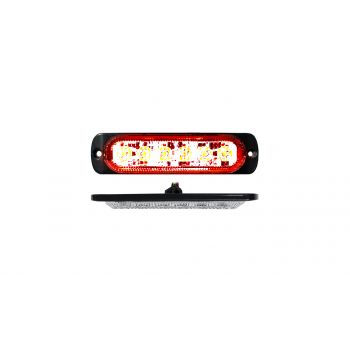 6-LED Ultra Slim Flush Mount 19-Flash Pattern Marker Strobe Light (Red) RS70016R