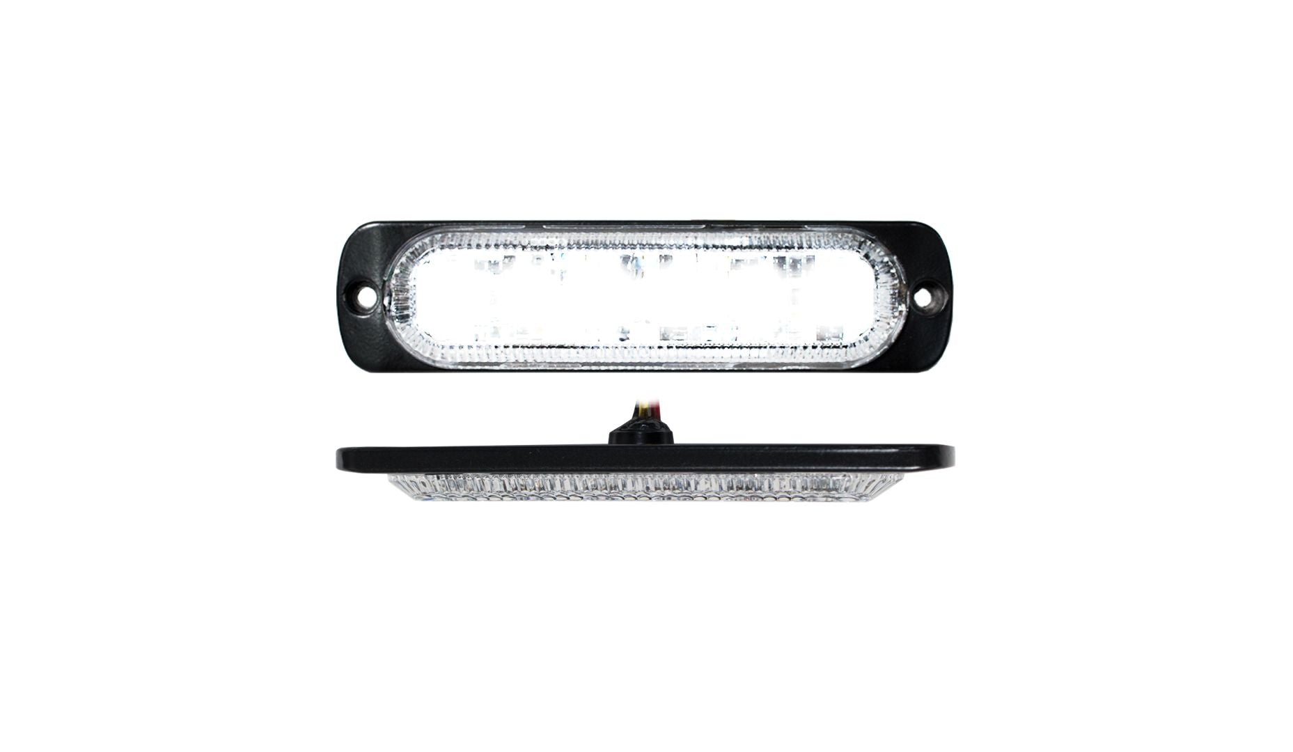 6-LED Ultra Slim Flush Mount 19-Flash Pattern Marker Strobe Light (White) RS70016W