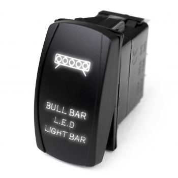 LED Rocker Switch w/ White LED Radiance (Bull Bar LED Light Bar) RSLJ46W