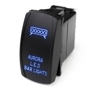 LED Rocker Switch w/ Blue LED Radiance (Aurora LED Bar Lights) RSLJ47B