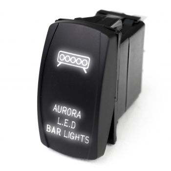 LED Rocker Switch w/ White LED Radiance (Aurora LED Bar Lights) RSLJ47W