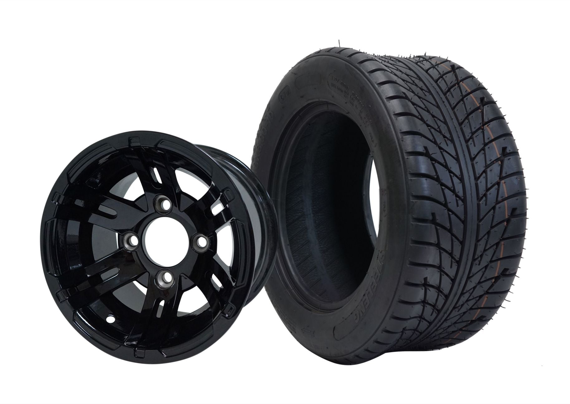 10x7 Bulldog Glossy Black Wheel & 205/50-10 Low Profile Dot Tire WH1001-TR1011