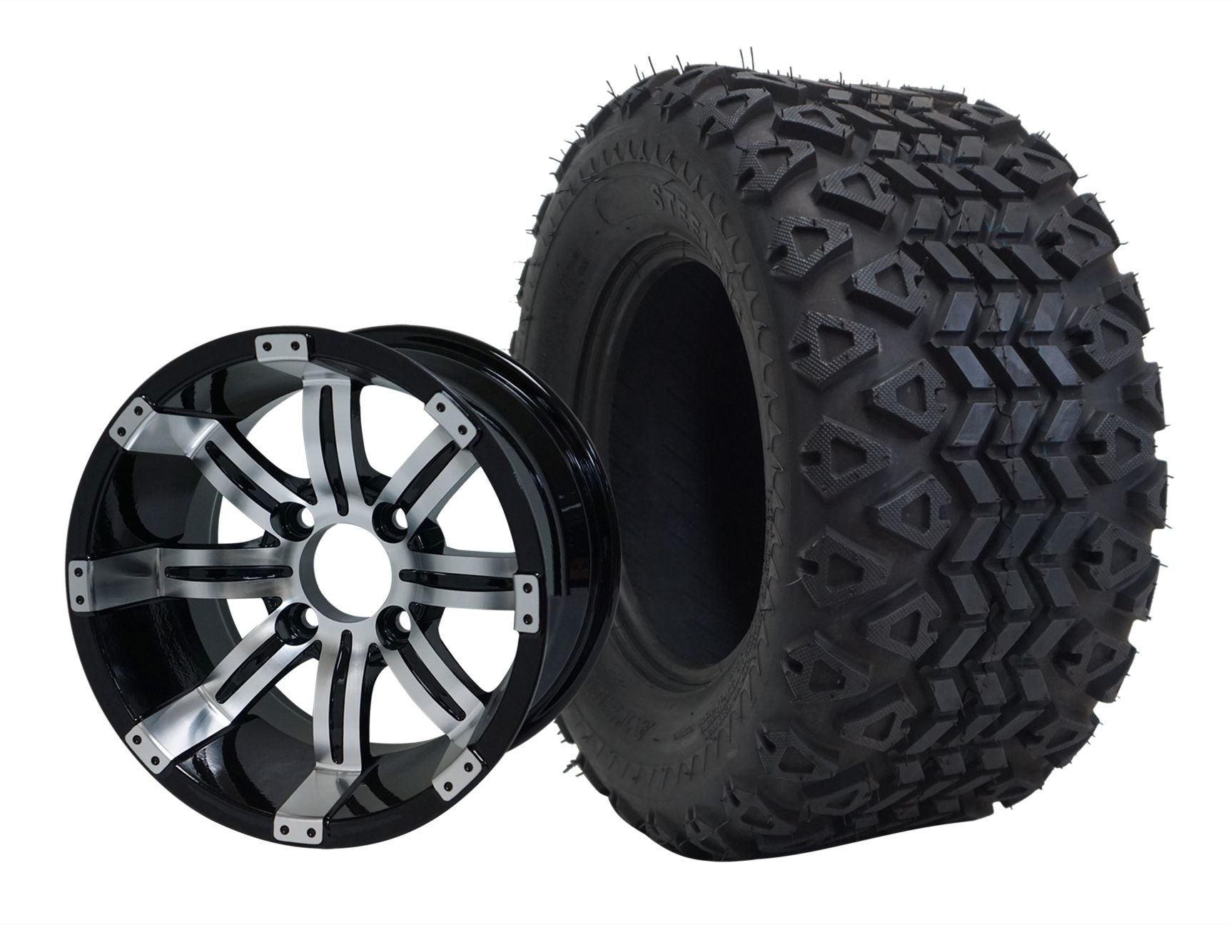 10x7 Bulldog Glossy Black Wheel & 22x11-10 All Terrain DOT Tire WH1001-TR1005