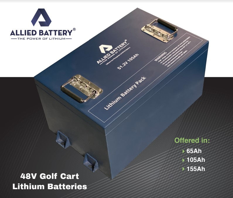 Allied Single Bank 48V Lithium Battery Package Golf & UTV - 65AH, 105AH, 155AH