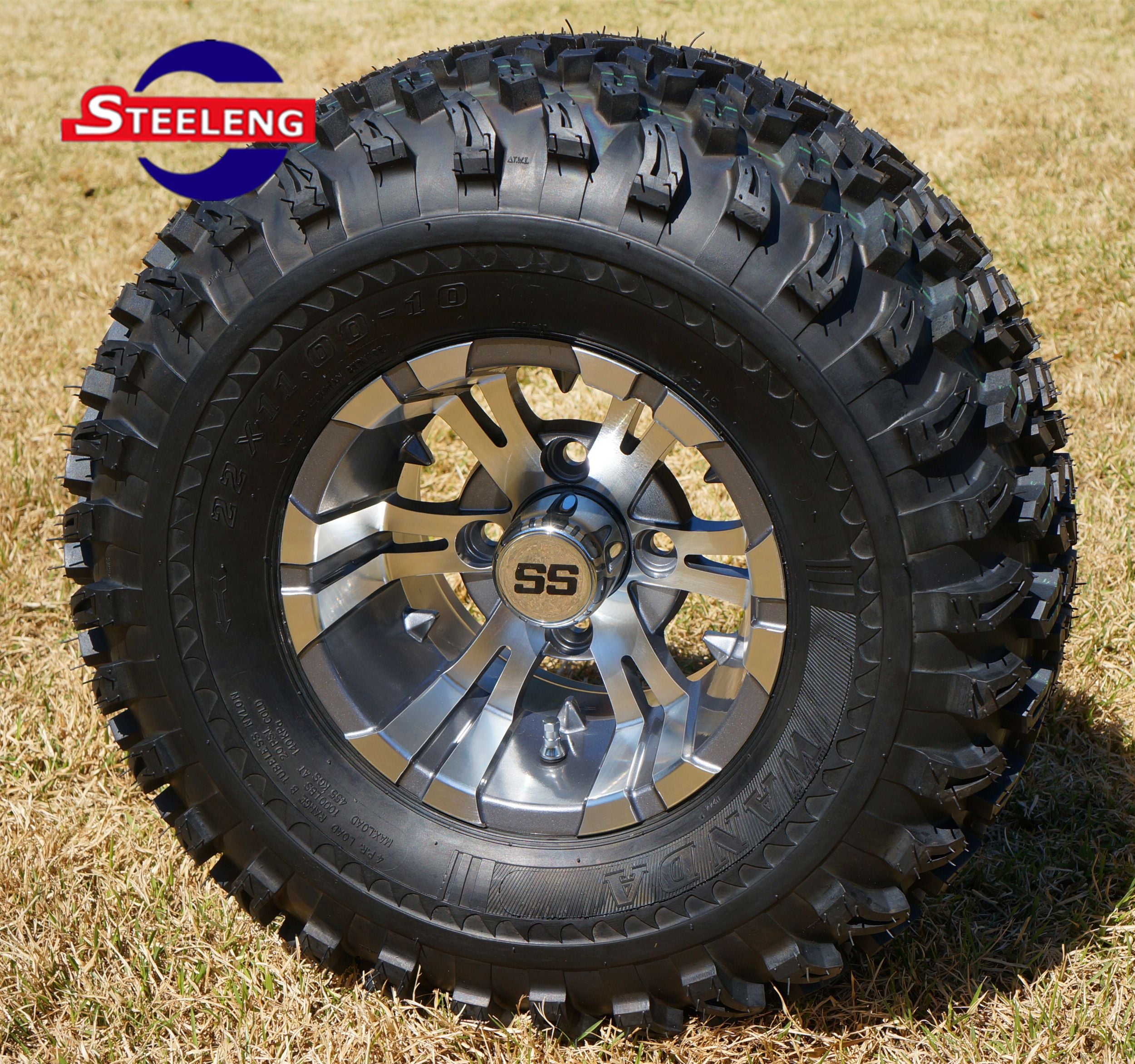 10x7 Bulldog Glossy Black Wheel & 22x11-10 All Terrain DOT Tire WH1001-TR1005