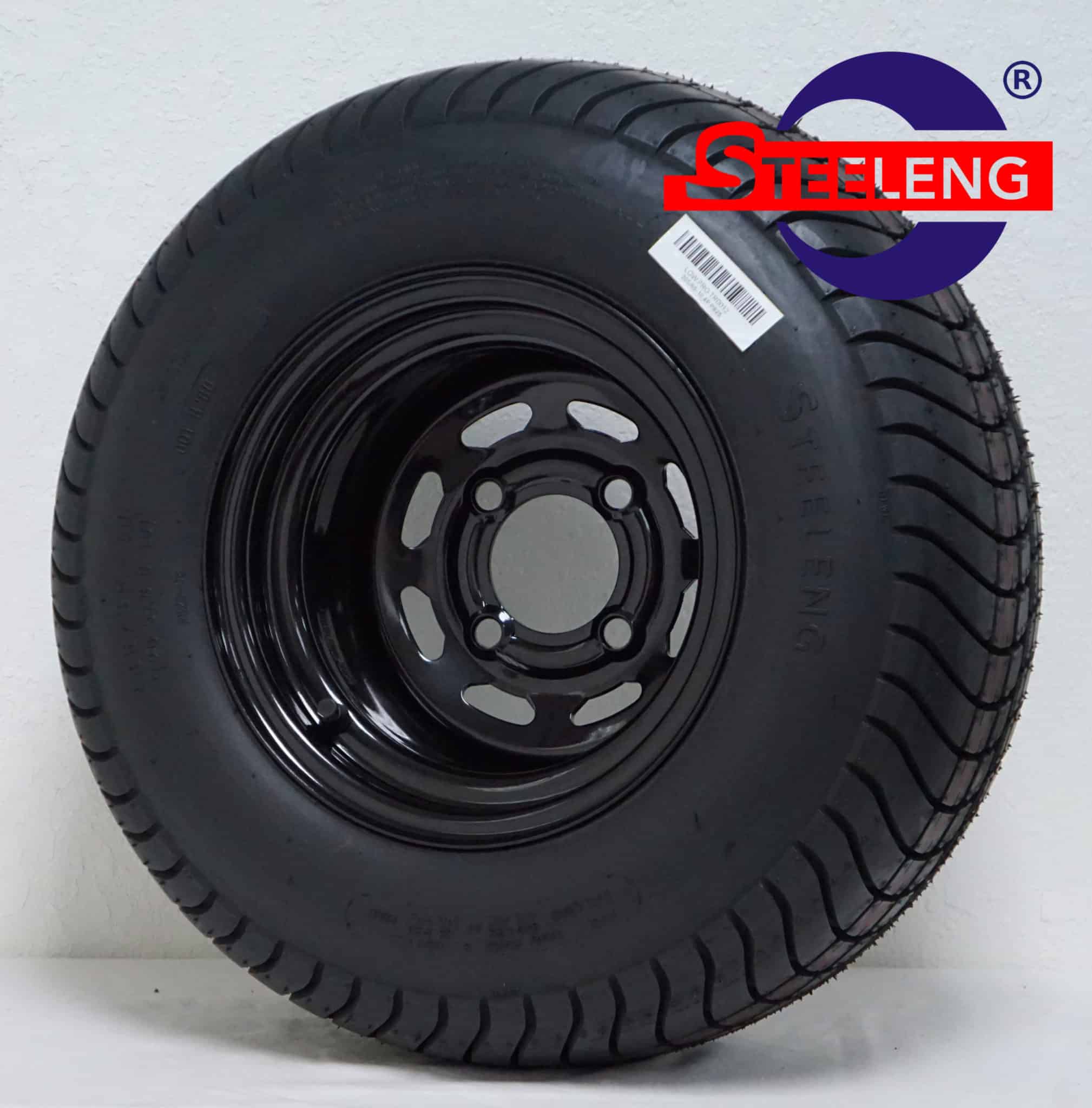 BNDL-SW1001-TR1012 10" Black Slotted Steel Wheel & 205/65-10 Comfort Ride Street Tire DOT Approved