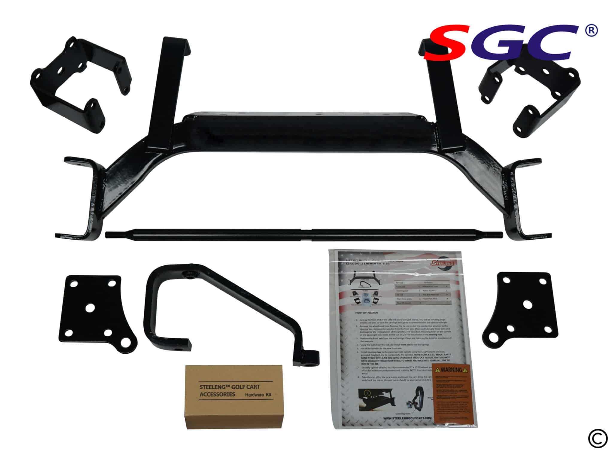 SGC 6'' Drop Axle Lift Kit For EZGO TXT PDS 2001.5-2013 Electric Golf Cart