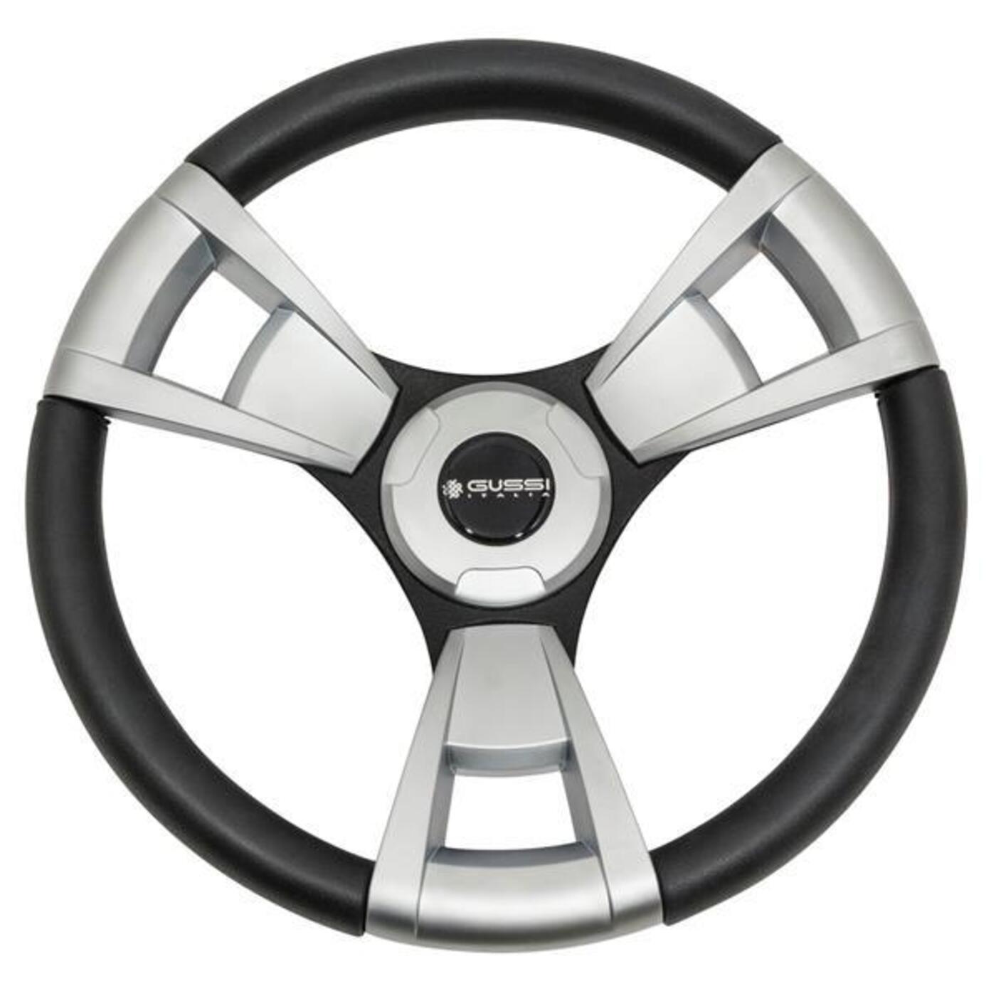 Gussi Italia Model 13 Black/Brushed Steering Wheel For All E-Z-GO TXT / RXV Models 06-021
