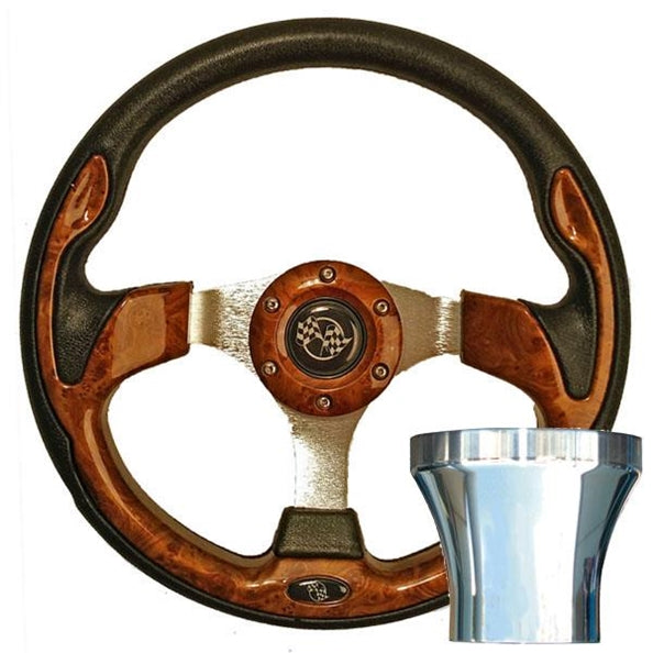 Club Car DS Woodgrain Rally Steering Wheel Kit 82-Up 06-026