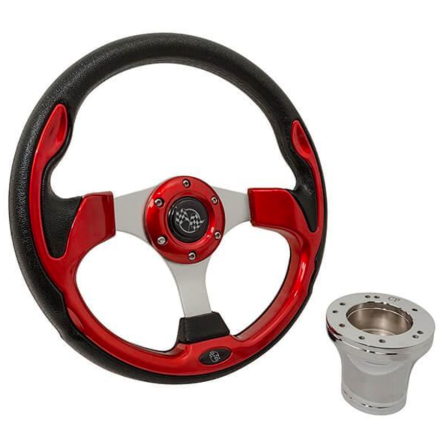 Club Car Precedent Red Rally Steering Wheel Kit 04-up 06-039