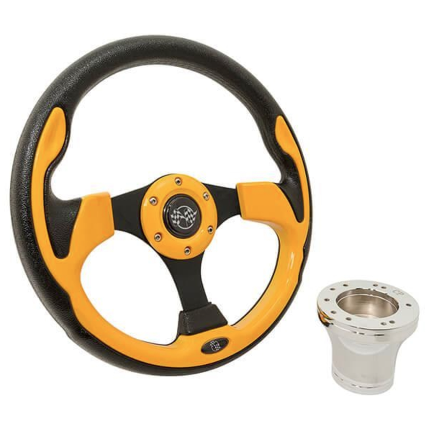 E-Z-GO Yellow Rally Steering Wheel Kit Years 94-Up 06-041
