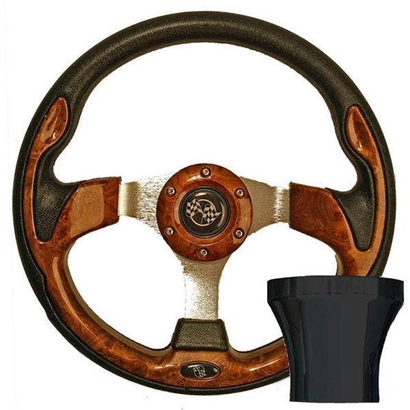 Club Car Precedent Woodgrain Rally Steering Wheel Kit 06-047
