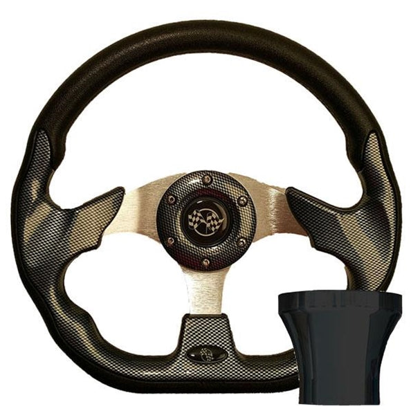 E-Z-GO Carbon Fiber Racer Steering Wheel Kit 94.5-Up 06-089