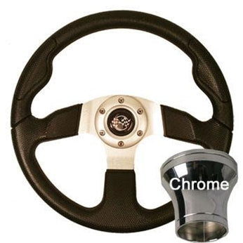 E-Z-GO Black Sport Steering Wheel Kit 1994.5-Up 06-105