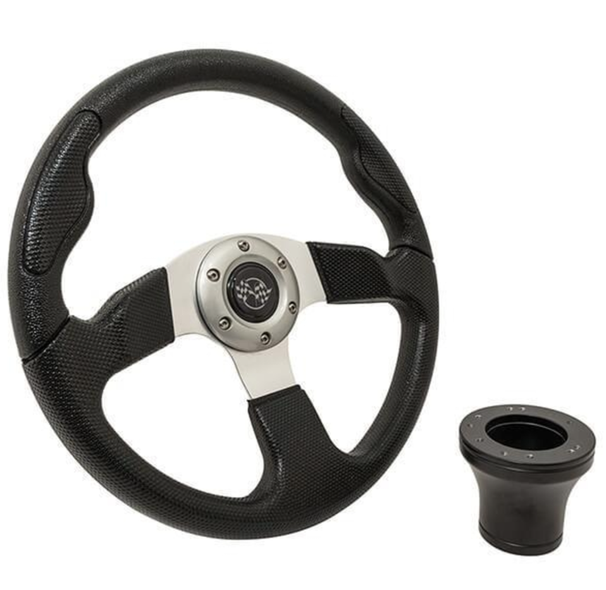 Club Car DS Black Sport Steering Wheel Kit 1982-Up 06-110
