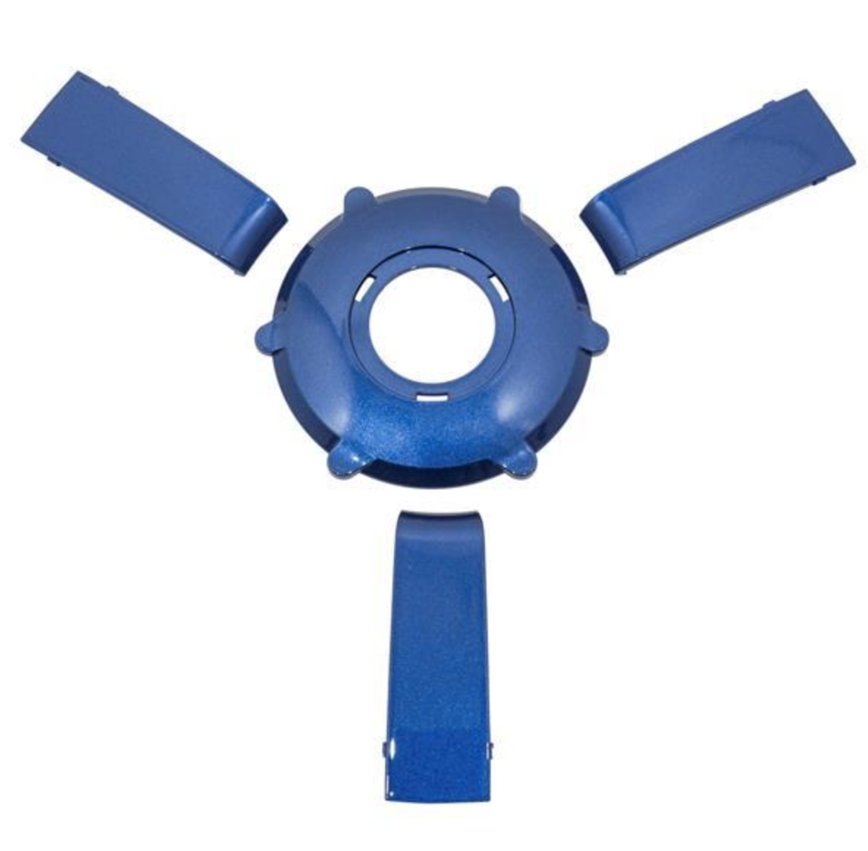 Blue Metallic Center Cap & Spoke Set For Gussi Italia Giazza Steering Wheel 06-126