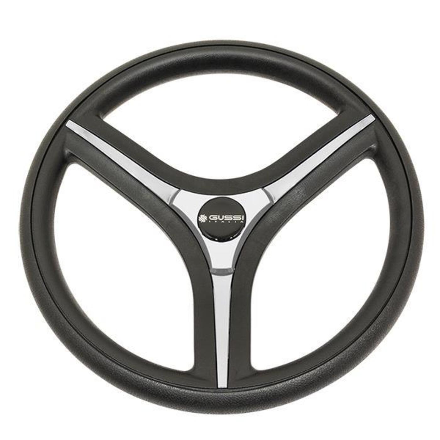 Gussi Italia Brenta Black/Silver Steering Wheel for All E-Z-GO TXT / RXV Models 06-138