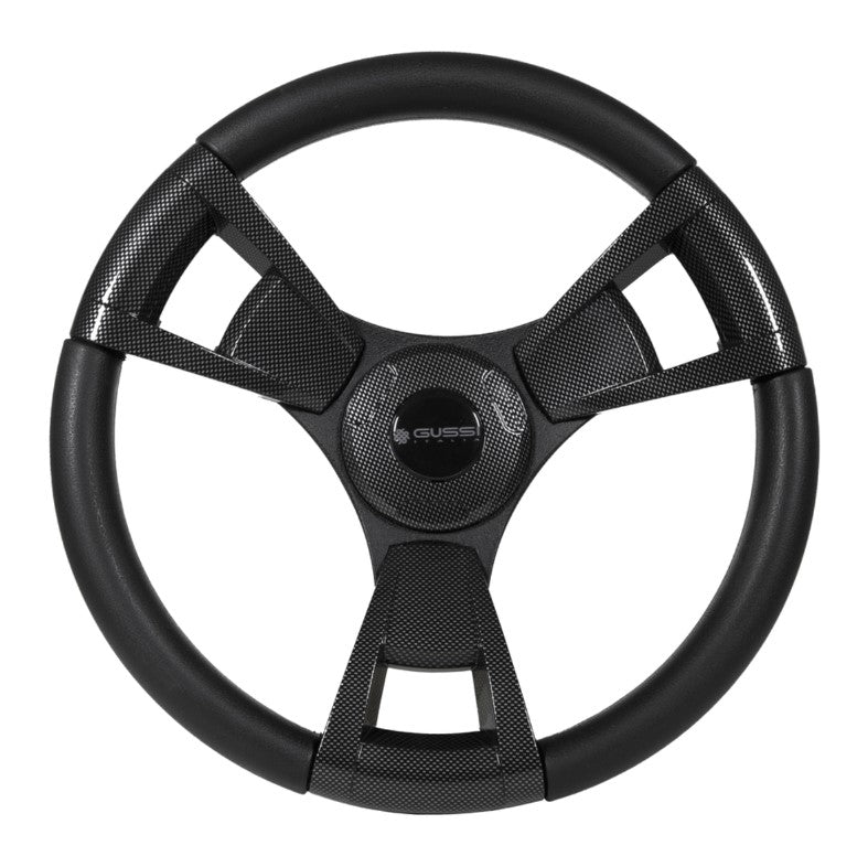 Gussi Italia Model 13 Black/Carbon Fiber Steering Wheel For Club Car DS 06-148
