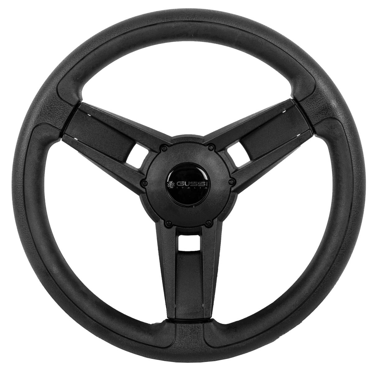 Gussi Italia Giazza Black Steering Wheel Compatible with ICON Golf Car Models & AEV Golf Car Models 06-163