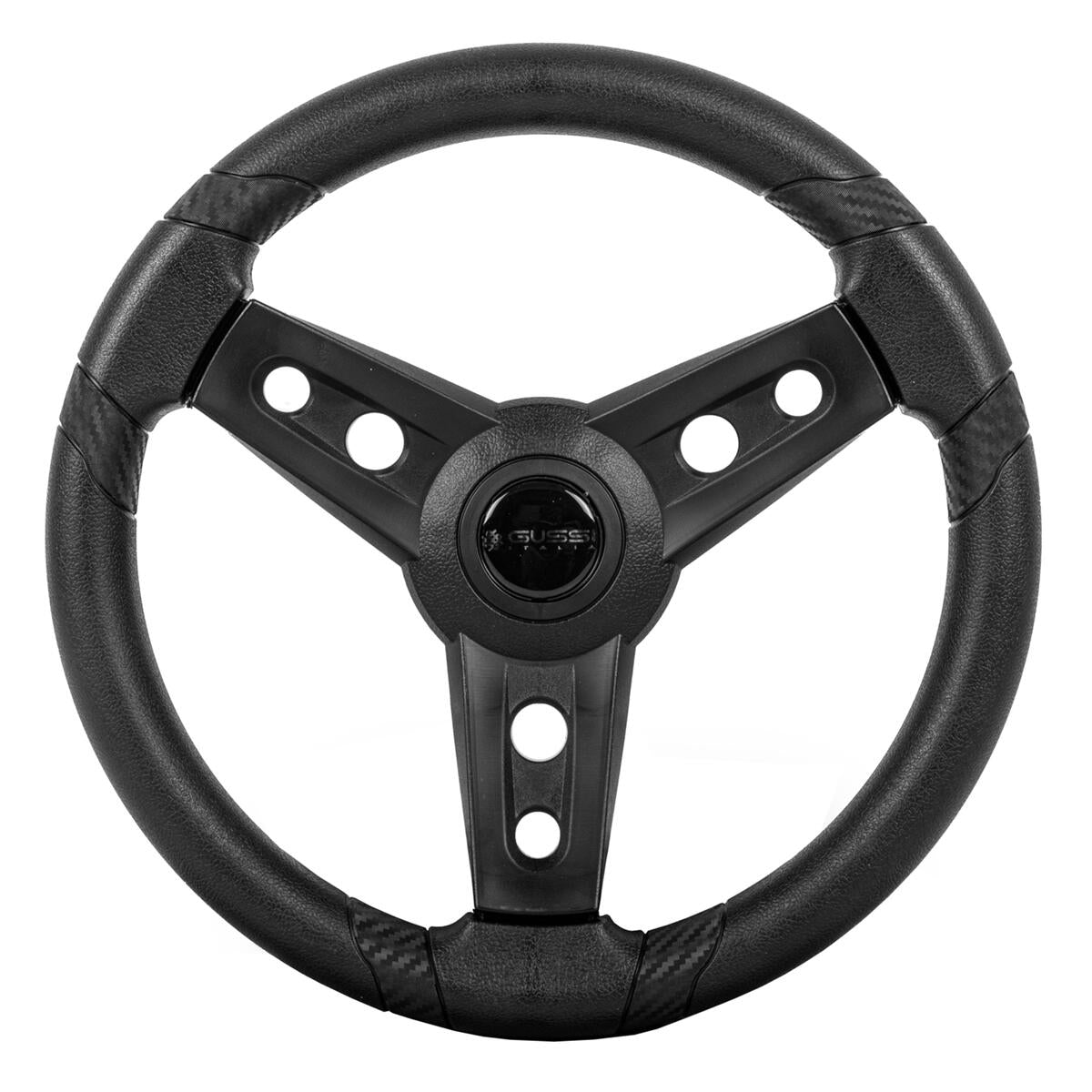 Gussi Italia Lugana Black Steering Wheel Compatible with ICON Golf Car Models & AEV Golf Car Models 06-164