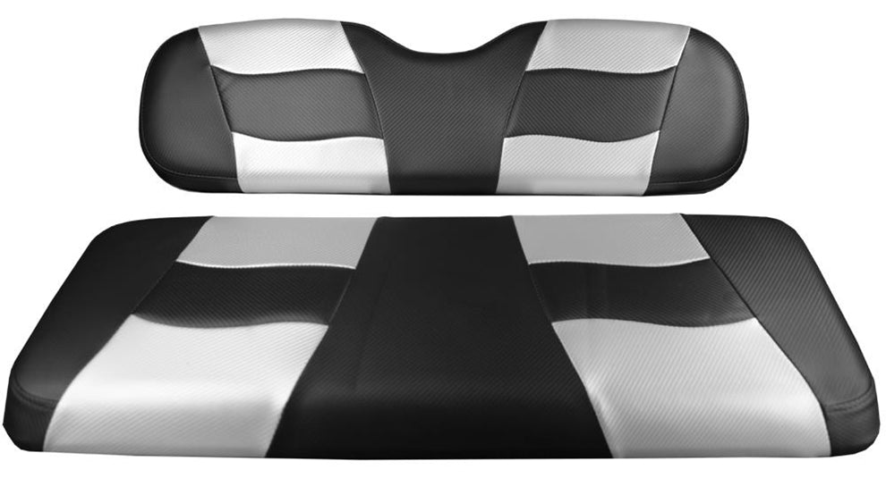 MadJax Riptide Black Carbon/Silver Carbon Two-Tone Genesis 150 Rear Seat Cushions 10-133P