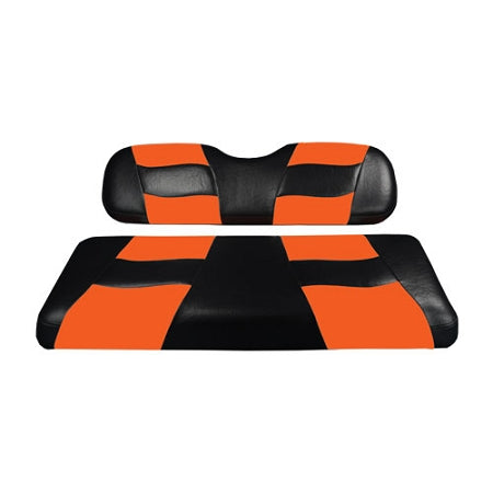 MadJax Riptide Black/Orange Two-Tone Club Car Precedent Front Seat Covers (Years 2004-Up) 10-144