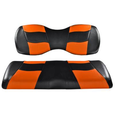 Club Car DS Madjax Riptide Black Orange Two tone Front Seat Covers 2000+ 10-145