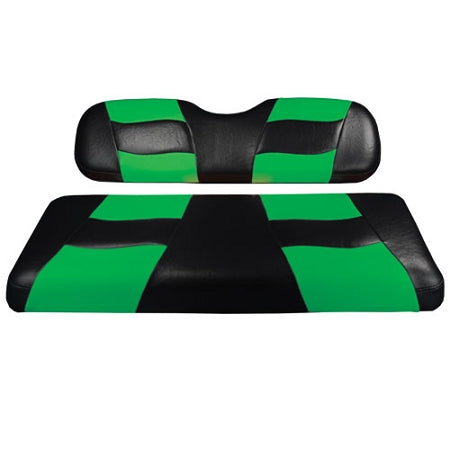 MadJax Riptide Black/Lime Cooler Green Two-Tone E-Z-GO TXT & RXV Front Seat Covers 10-188