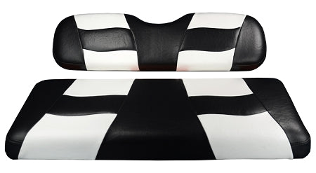 MadJax Riptide Black/White Two-Tone Star EV Front Seat Covers 10-199