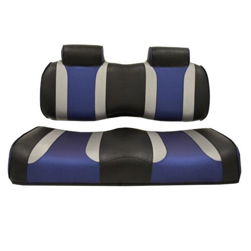 MadJax Tsunami BlackLiquid Silver w/ Freestyle Wave Club Car Front Seat Cushions 10-204K