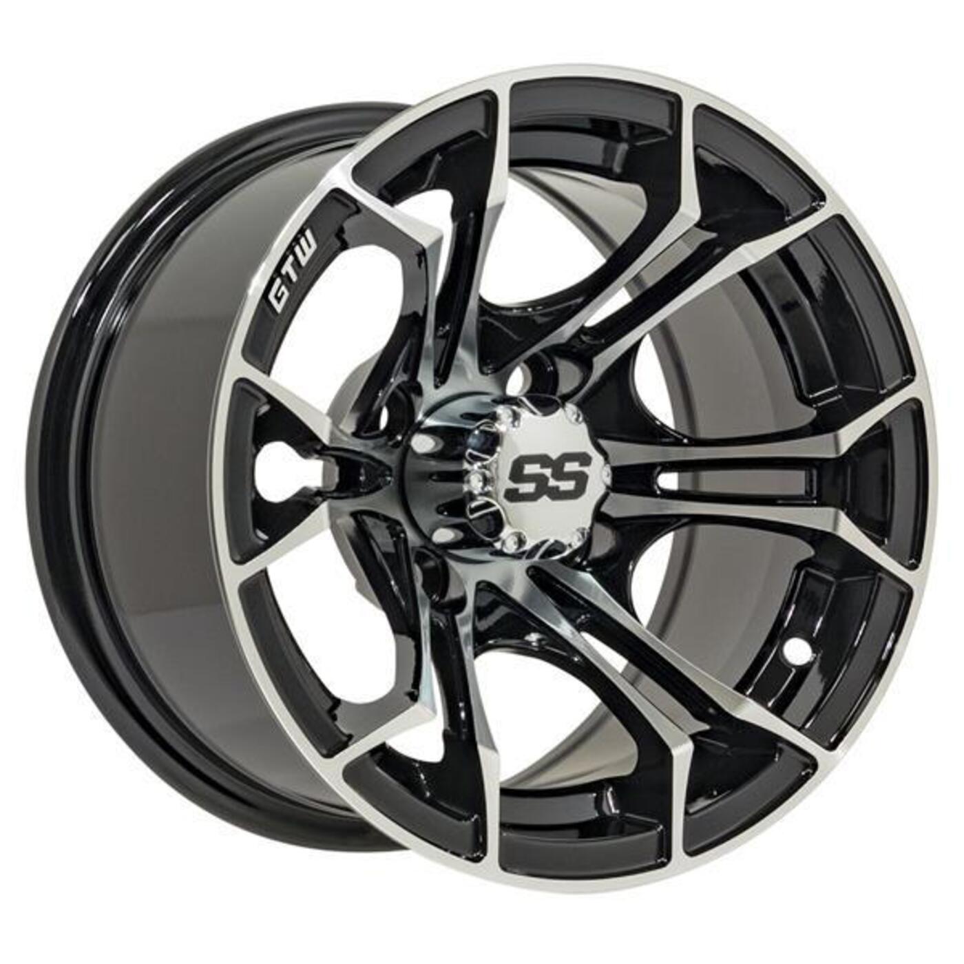 12" GTW Spyder Wheel - Black with Machined Accents 19-218