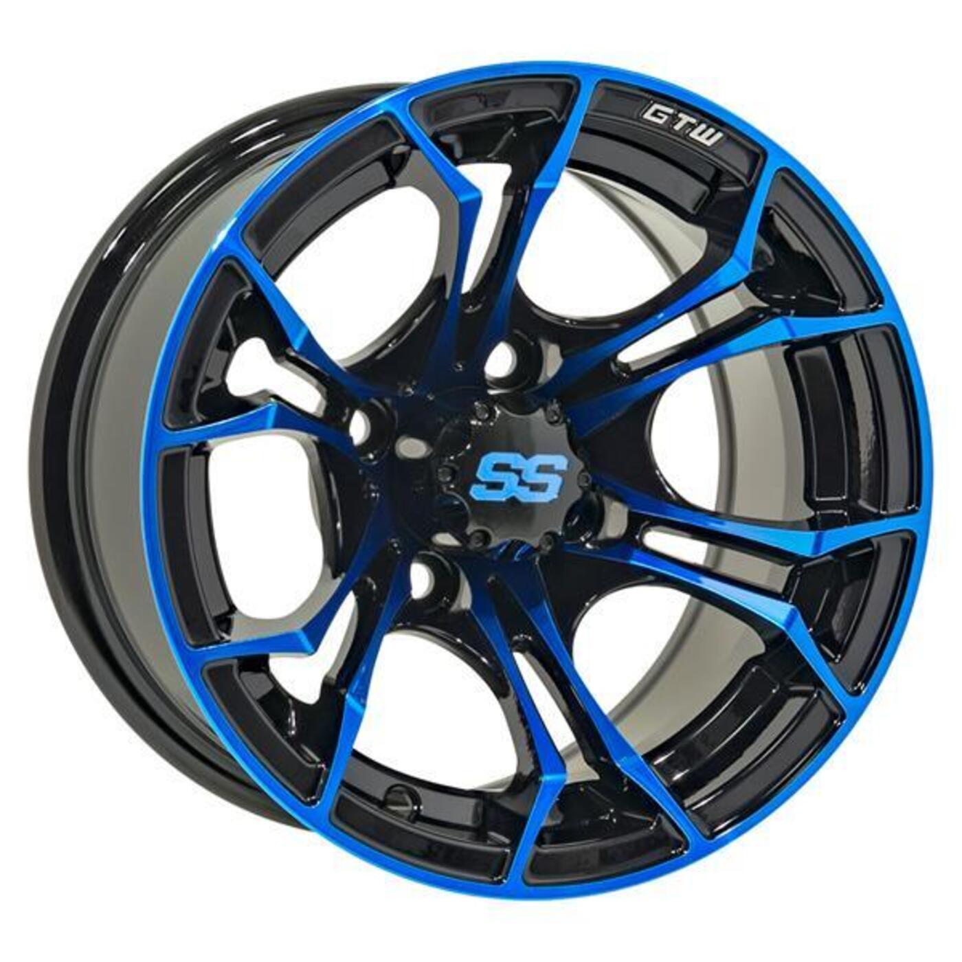 12" GTW Spyder Wheel - Black with Blue Accents 19-220