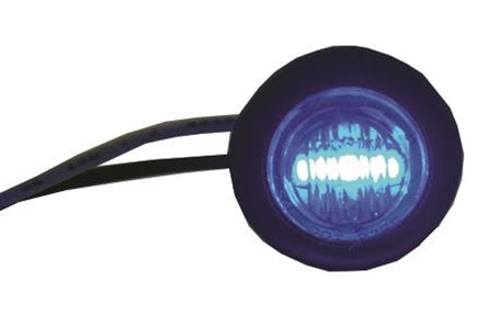 Blue 3/4" LED Round Light With Rubber Gasket