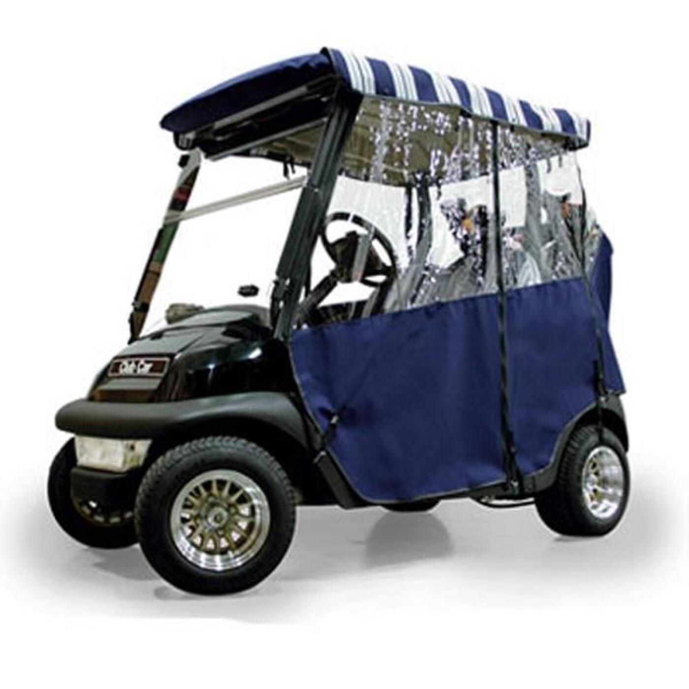 Navy Sunbrella 3-Sided Custom Over-The-Top Enclosure - Fits Club Car DS 2000-Up