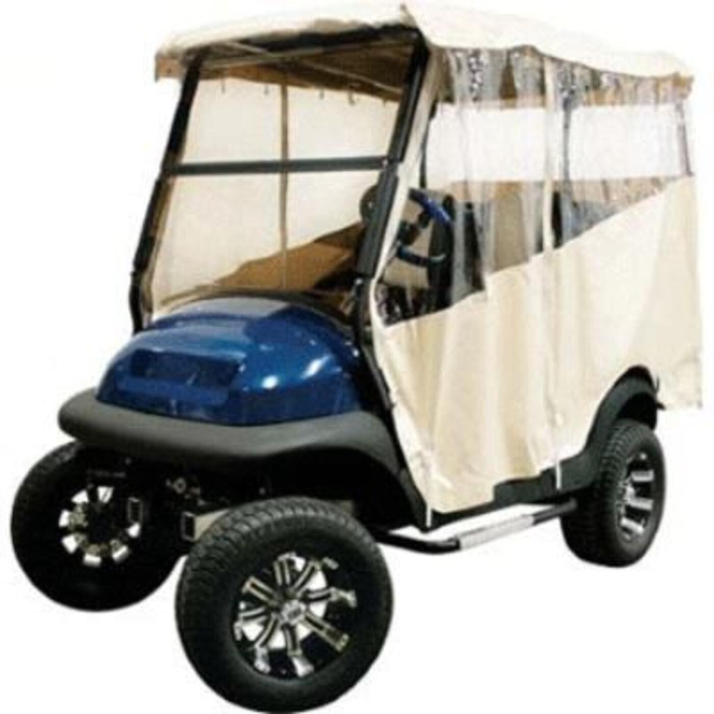 Club Car Carryall 500 White 3-Sided Straight Back Over The Top Enclosure Years 2014-Up